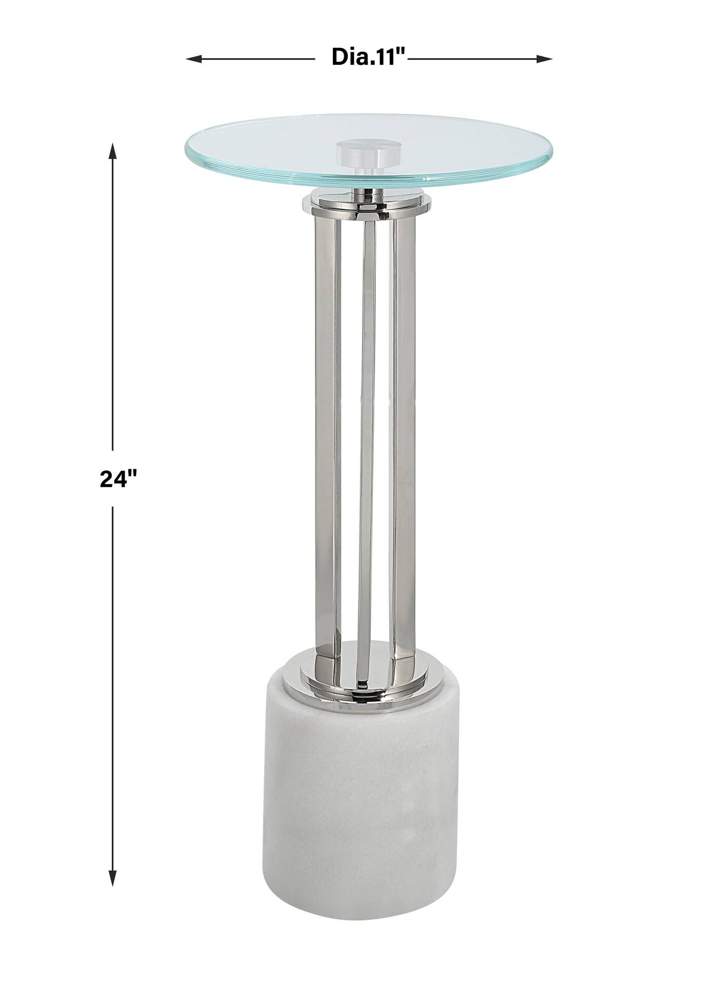 Transitional Glass Top  Accent Table