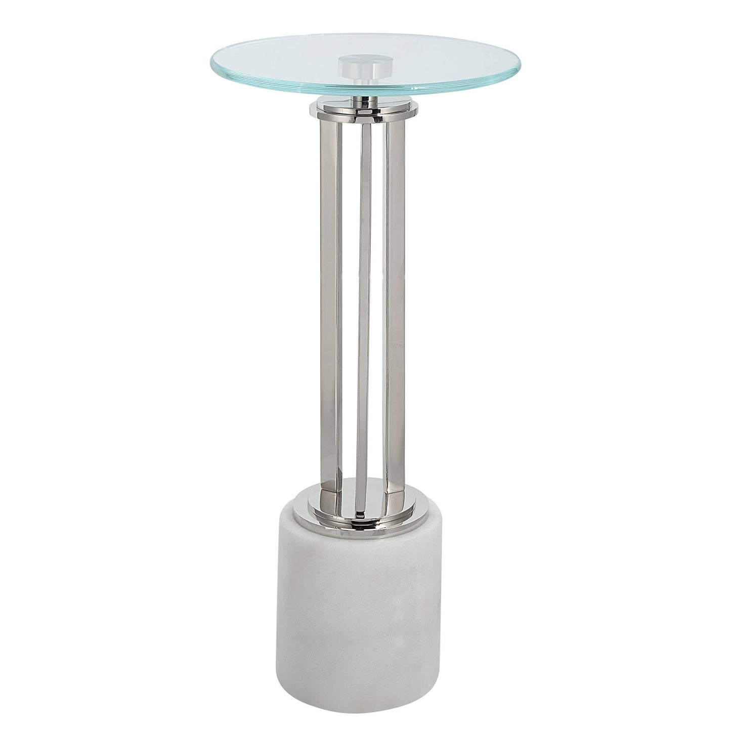 Transitional Glass Top  Accent Table