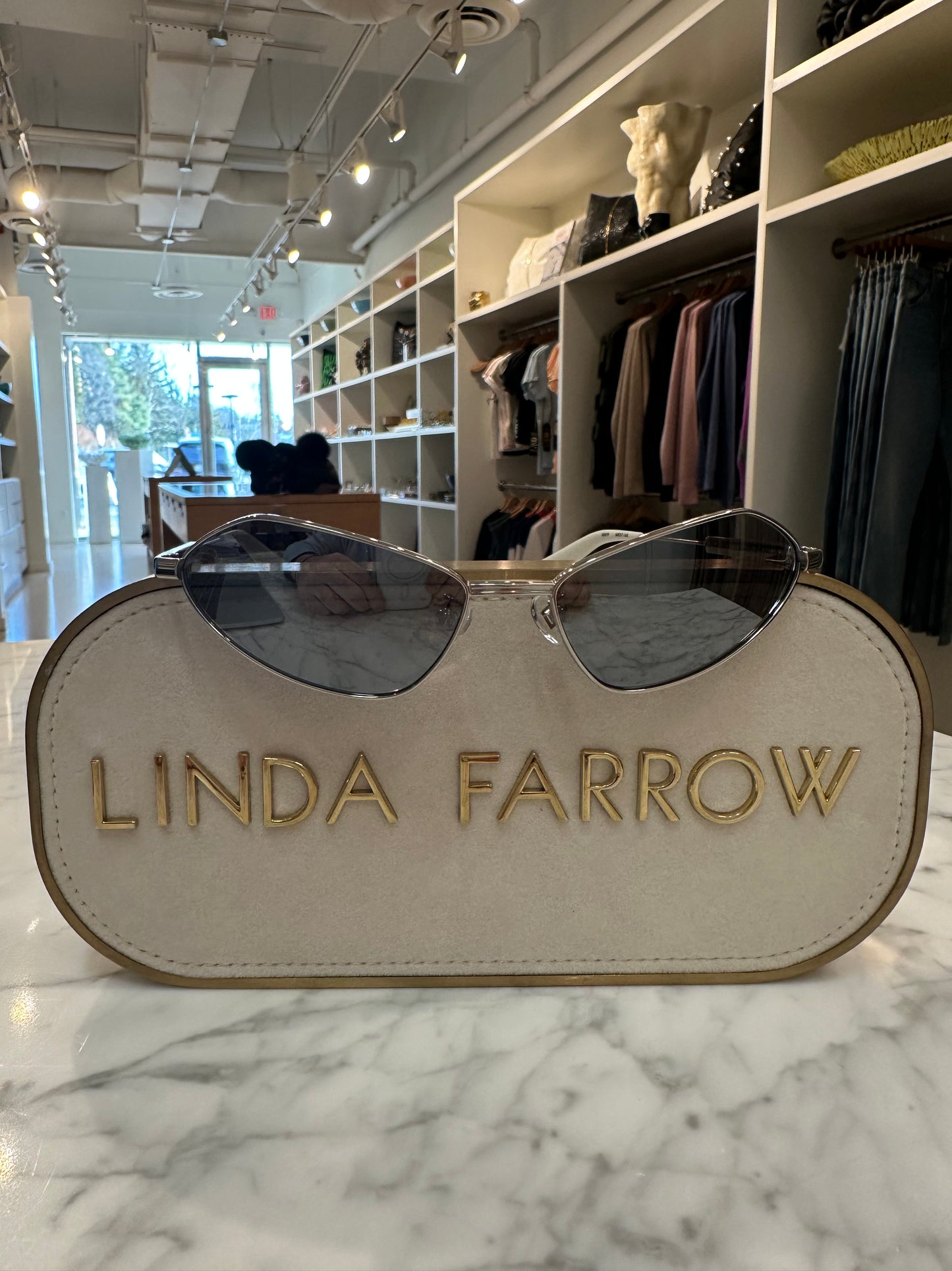 BAMBINO METAL SILVER/ MATT WHITE/ SILVER SUNGLASSES by LINDA FARROW