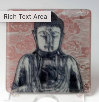 Buddha Fused Glass 4" Single Coaster, Barware, Handmade