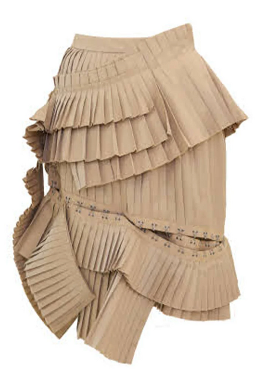 Broken Pleats Skirt - Cream By ROKH