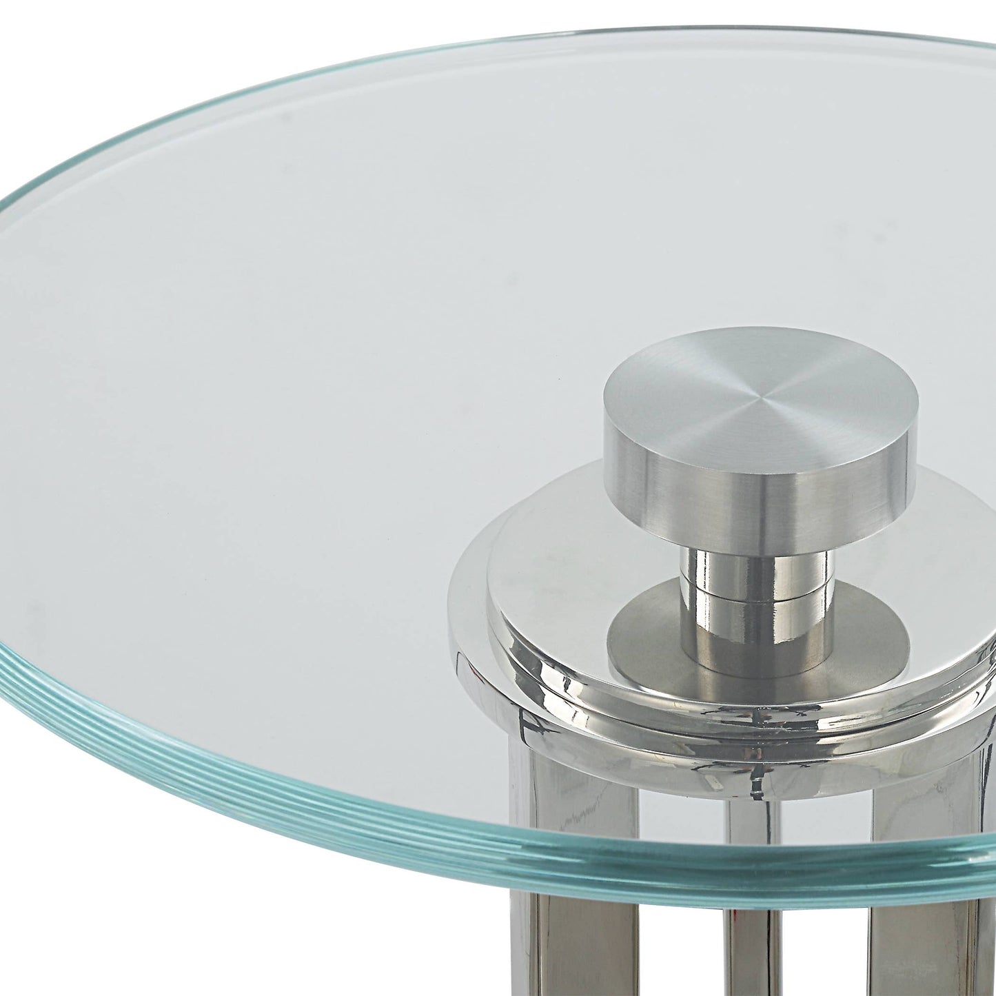 Transitional Glass Top  Accent Table