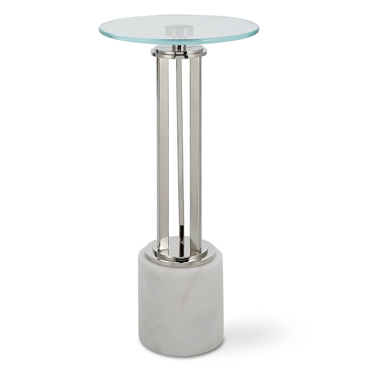 Transitional Glass Top  Accent Table